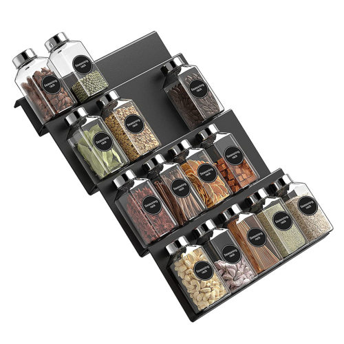 4-Tier Drawer Spice Organizer Expandable Acrylic Spice Rack