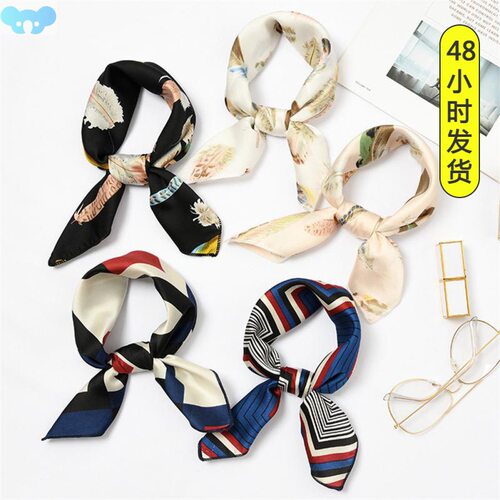 New Silk Scarf Elegant Shawls Fashion Lady Neckerchief跨境专