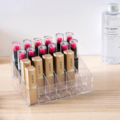 transparent multicompartment coetic lipstick storage box