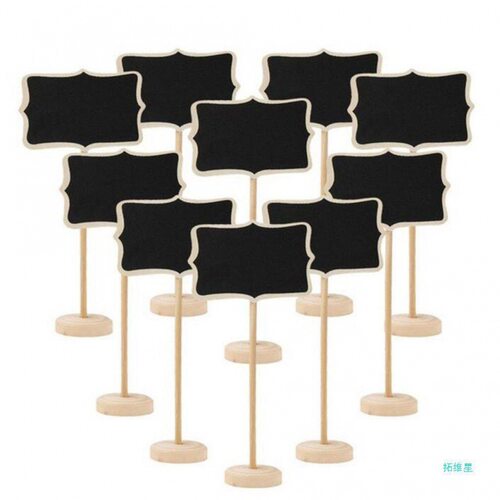 10Pcs Blackboard Wooden Chalkboard Mini Wood Message Notice