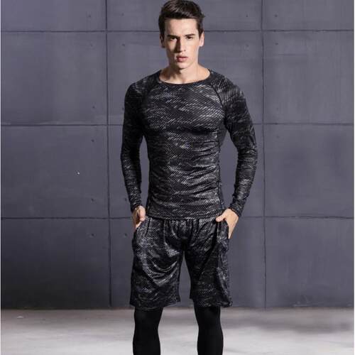 Men's suits quick-drying workout clothes elastic body suits