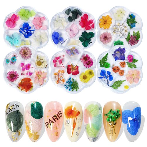 Dried Flowers Nail Art Decorations Real Dried Flower Sticker