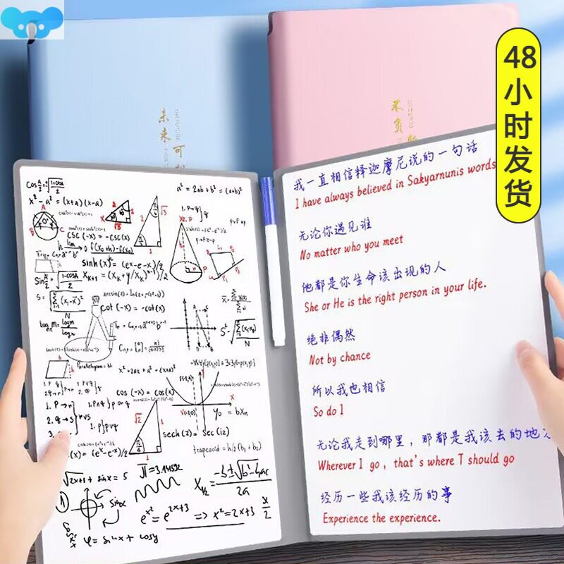 Dry Erase Whiteboard Notebook with Water-Based Markers-M跨境图片