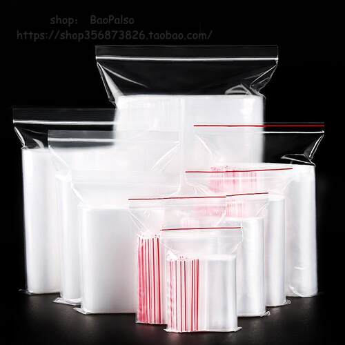 100PCS Plastic jewelry Zip Lock Bags Food poly Clear Zip bag