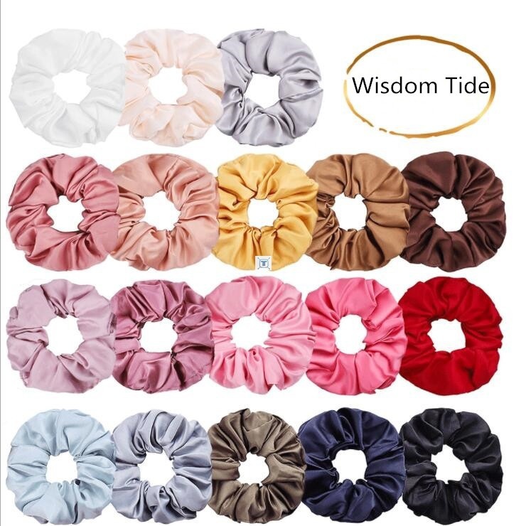 30Colors Silk Hair Scrunchie Satin Hair Bands Elastic Solid