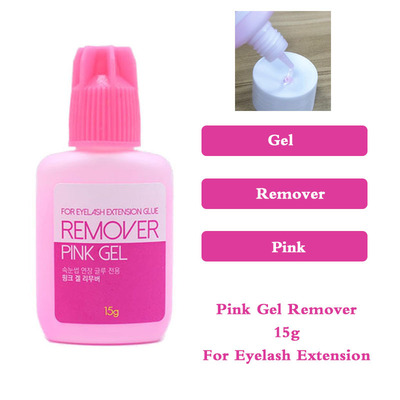 1 Bottle Remover for Eyelash Extensions Glue Clear Pink Gel