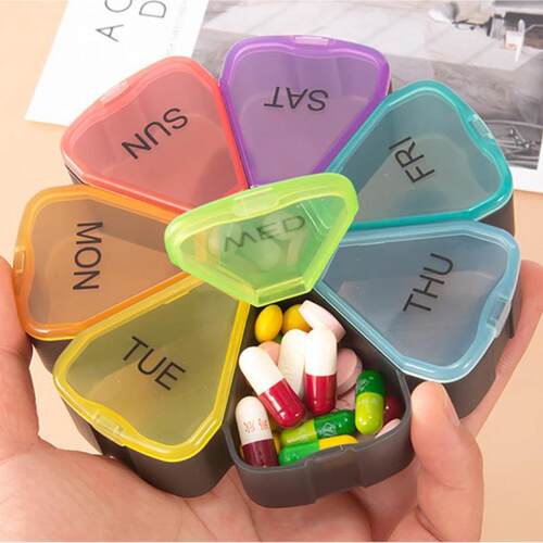 7 Days Medicine Pill Box Mini Round Portable Travel Storage