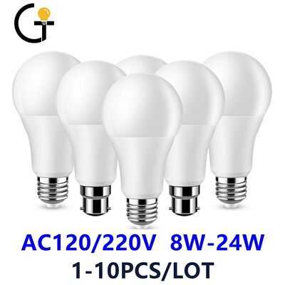 1-10PCS Led Bulb Lamps E27 B22 AC120V AC220V Light Real Powe