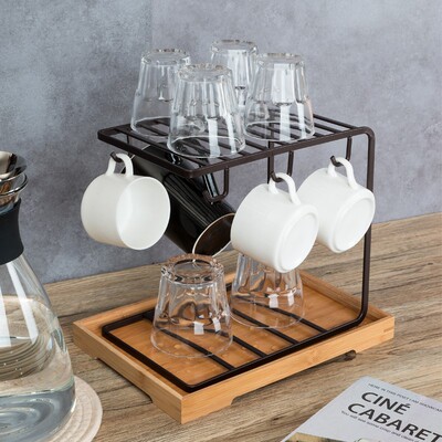 Drain glass water cup hanger coffee cup mug cup holder tray