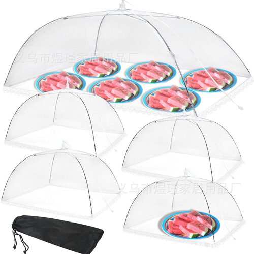 Vegetable Cover White Food Cover Tent Mesh Food Cover Picnic