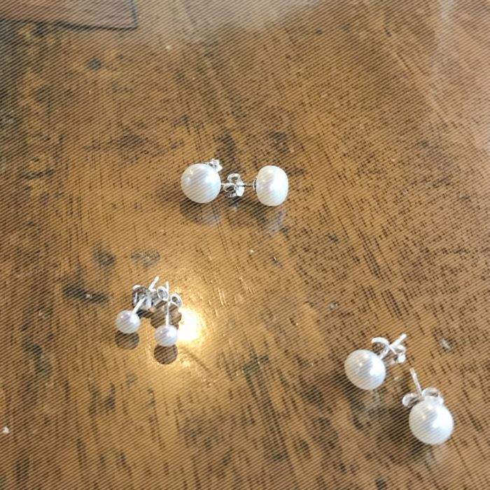 s925 sterling silver earrings simple natural pearl earrings