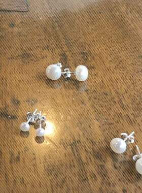 s925 sterling silver earrings simple natural pearl earrings