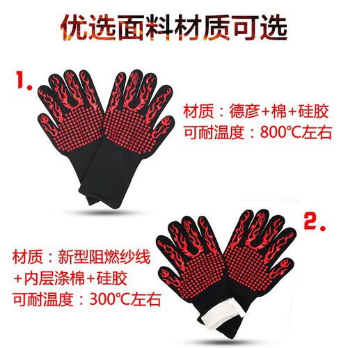 One Piece BBQ Gloves Heat Resistant Microwave Oven Mitts