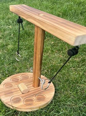 Ring Toss Game Wooden Bar Tabletop Hooks Sets of Rings Arran