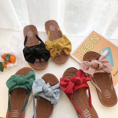 summer shoes women Bowtie Slippers ladies flat sandals girl