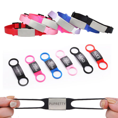 Pet Dog Tag Silicone Stainless Steel ID Tag Contact跨境