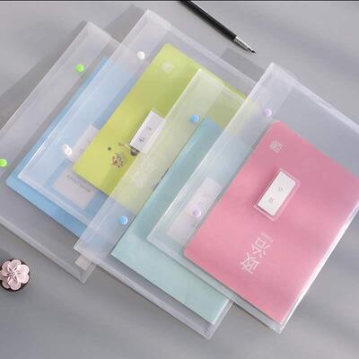 stationery a4 plastic document bag transparent snap informat