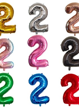32/40 inch Rose Gold Silver Number Foil Balloons Large跨境专