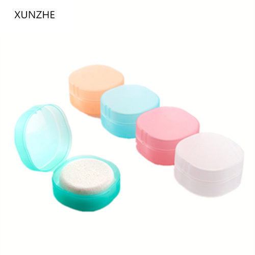 XUNZHE Round transparent plastic soap box Sponge soap跨境专
