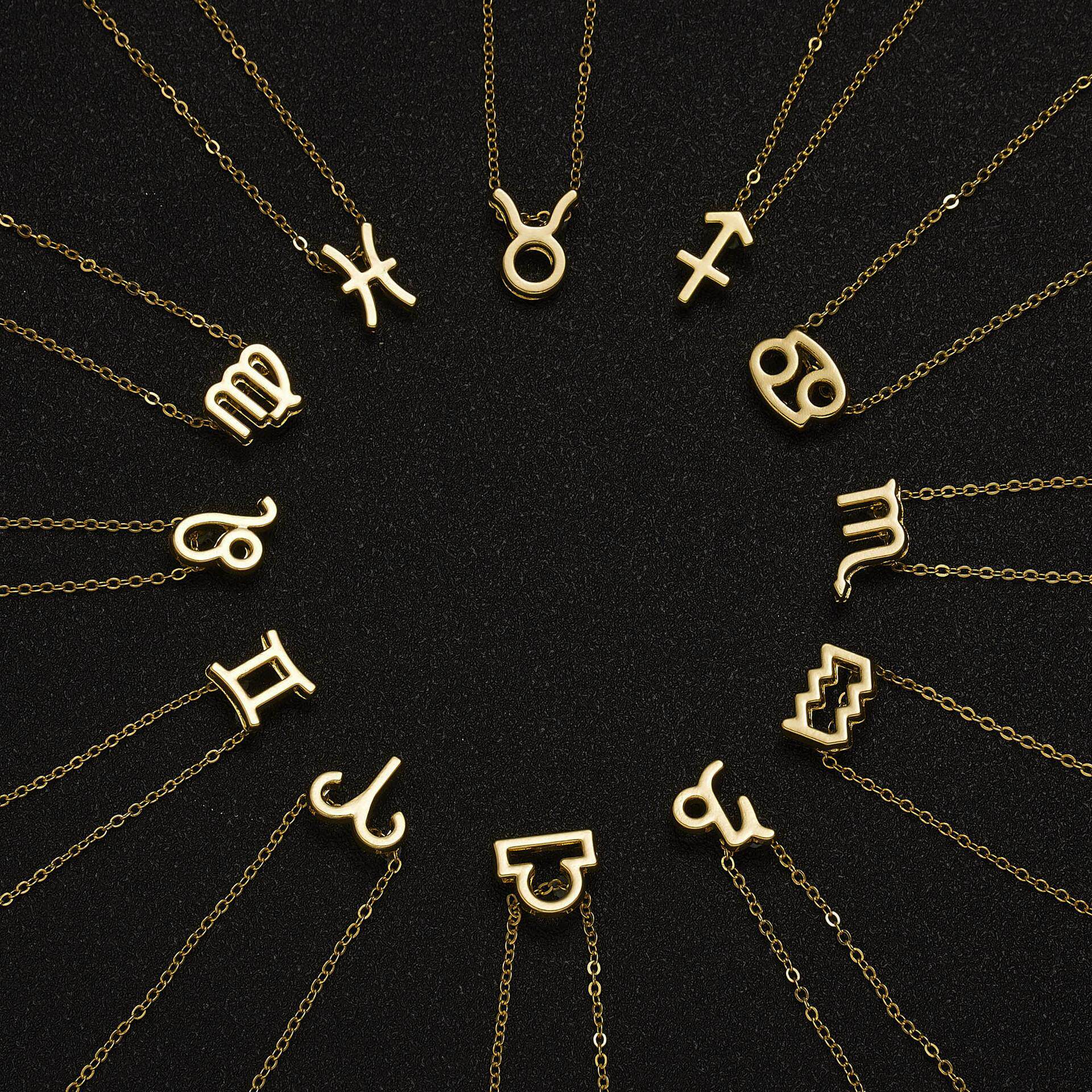 3Pcs/Set Cardboard Star Zodiac Sign Pendant 12星座多层项链