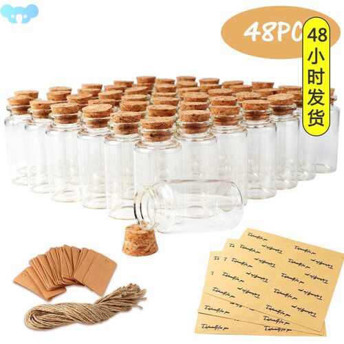 25ML Mini Glass Bottle with Cork Clear Bottle Hanging跨境专