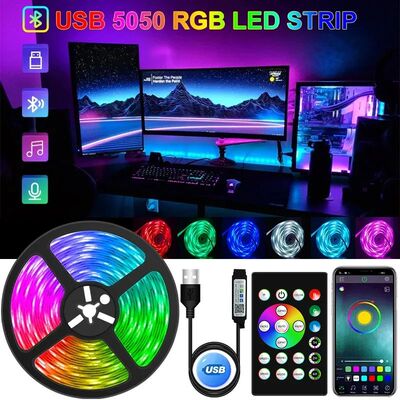 5050 LED Strip Light Bluetooth RGB 5V LED RGBW Lights Fl