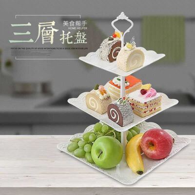Plastic Cake Stand Afternoon Tea Wedding Plates Party