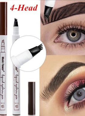 3 Colors Microblading Eyebrow Tattoo Pen 4 Head Fine Sketch