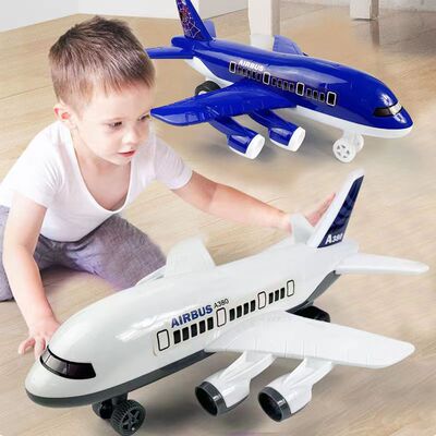 Large Size Boys Toy A380  Airplane Model Simulation Track跨