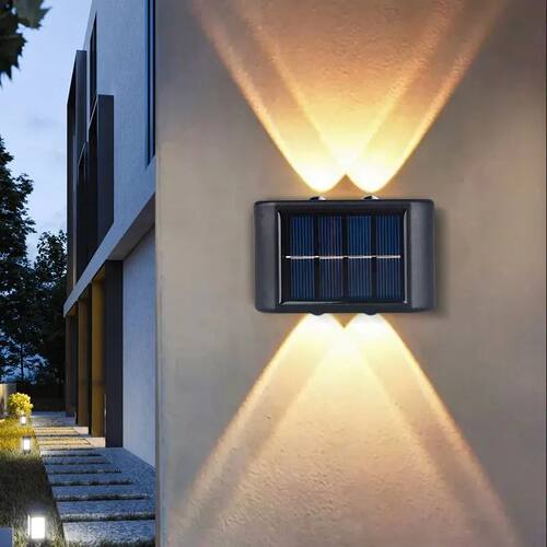 4LED Beads Up and Down Light Solar Powered Waterproof Wall L