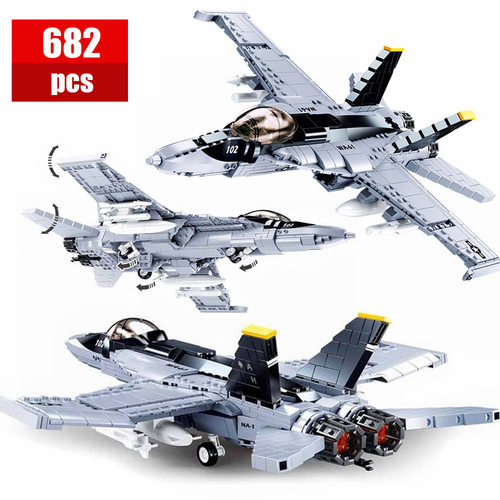 682 Pcs Military WW2 Fighter Glider Airplane Set Model跨境专