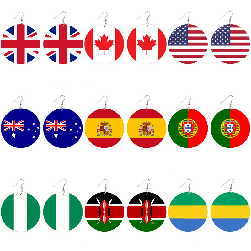 African wooden earrings black girl women crop earings 女耳环