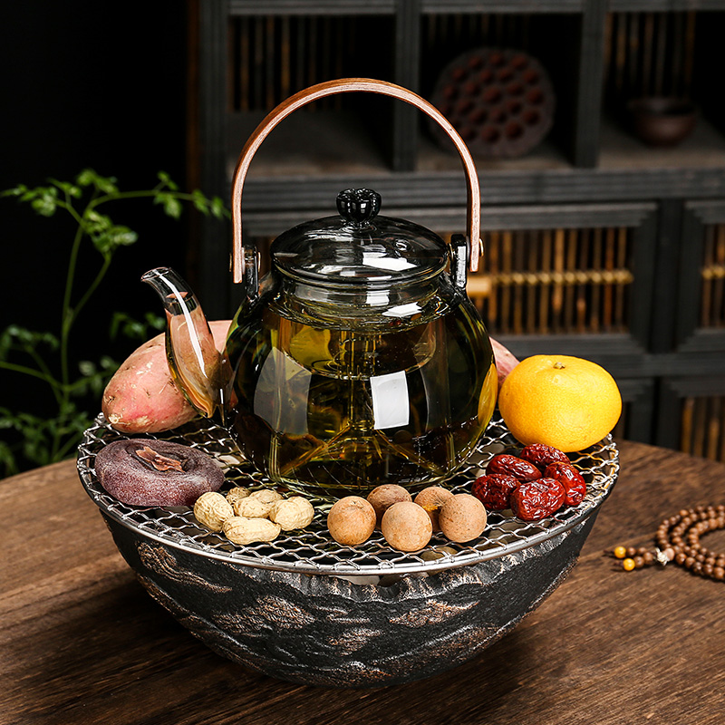 冬天围炉煮茶家用室内电陶炉烤火炉煮茶壶套装罐罐茶煮茶器全套
