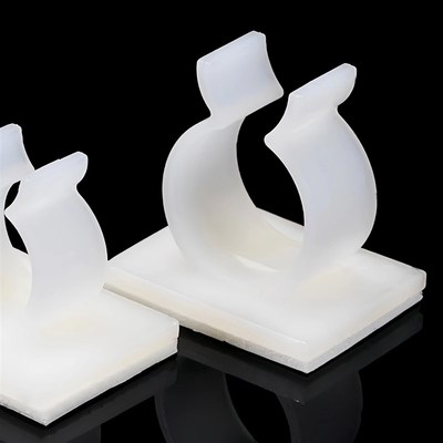 Q型线夹粘式线管夹尼龙电线收纳束线器理线器卡扣杆子固定器