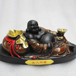 炭雕汽车摆件出入平安钱袋佛活性碳雕工艺品
