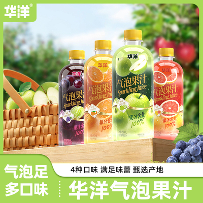 华洋气泡果汁饮料450ml*15整箱