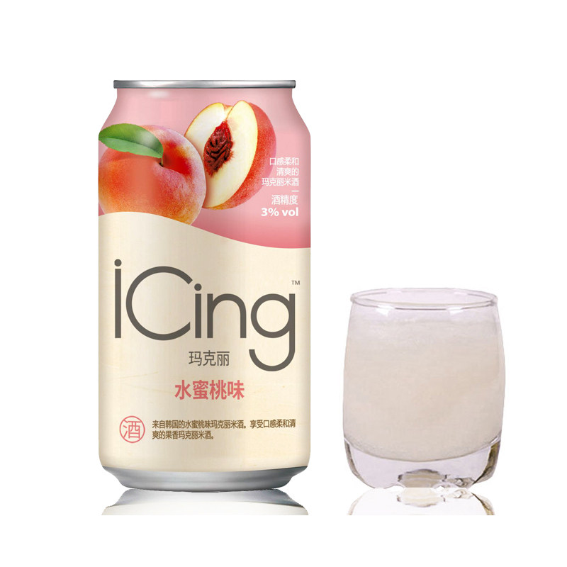 韩国麴醇堂玛克丽米酒6罐适合女生喝的气泡甜酒葡萄蜜桃低度微醺