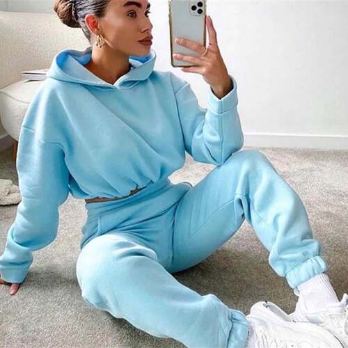2021fashion winter clothes leisure suit women sport 卫衣套装