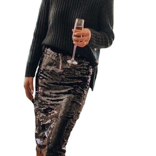 2022 women fashion ins style new commute sequin hip skirt