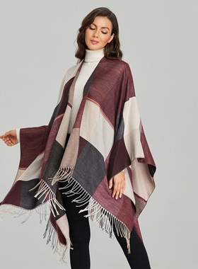 New Women's Scarf Shawl Vintage Fashion Jacquard Split Thic