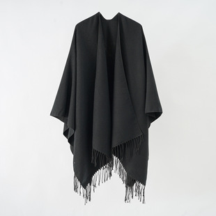 Women Split Shirt Clo Simple Knitted Thickened Scarf Cape