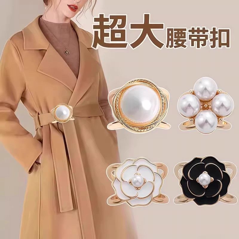 2025新款腰扣神器大衣胸针丝巾扣风衣腰带打结扣飘带固定高档围巾