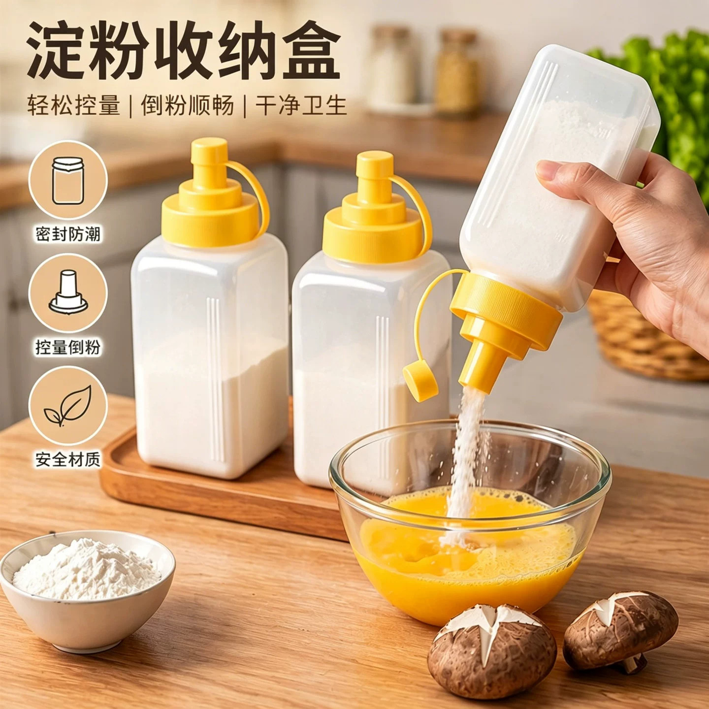 食品级塑料密封淀粉收纳罐