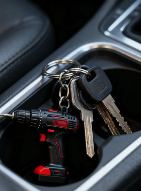 跨境新款MiniDrill Keychain迷你电钻钥匙扣日常小巧工具包包挂件