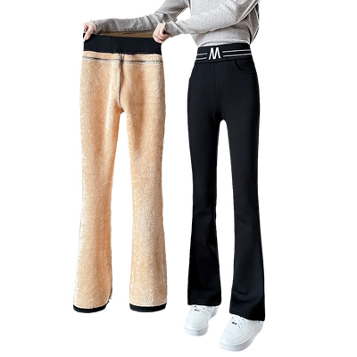 微喇叭裤女秋冬加绒加厚