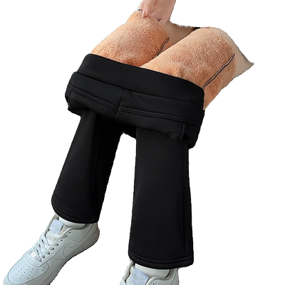 加绒加厚羊羔绒冬季外穿微喇叭