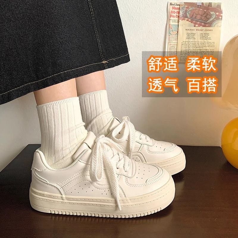 品牌小白鞋2025新款夏季女中大童校园风百搭休闲运动板鞋平底鞋子