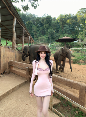 牛牛【甜心出击】法式气质性感辣妹豹纹连衣裙N25Q30325