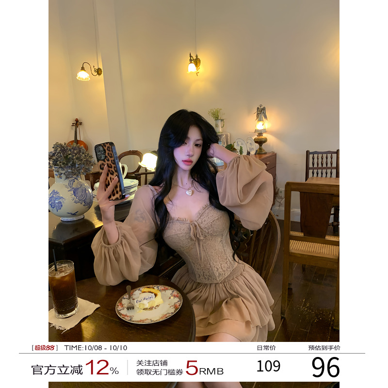牛了牛了 辣妹穿搭套装女2025早秋鱼骨胸衣抹胸上衣半身裙两件套