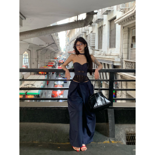 牛了牛了 蕾丝背心吊带女2026早春新款条纹拼接鱼骨胸衣抹胸上衣